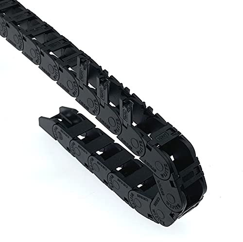 Veekaft Mini Schleppkette Innenmaße 10x11 mm Serienlänge 1000 mm Verstärkte Nylonband-Endverbinder Geeignet für 3D-Drucker und CNC (R18, 10x11)