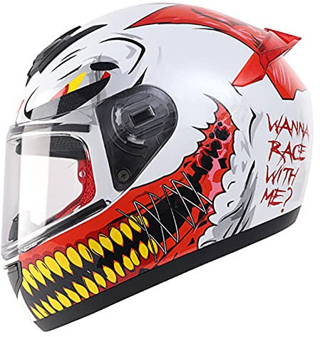 HZIH Integralhelm Rollerhelm Motorradhelm ECE-Zertifiziert Fullface Helm Moped Mofa Cruiser Chopper Motorradhelm,mit HD Visier für Damen Herren Erwachsene Sturzhelm C,L=59~60cm