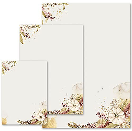 50 Blatt Briefpapier Herbstmotiv HERBSTGARTEN - DIN A4 Format