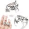 HZXY 2 Stück/Set einfache, verstellbare Metalllegierung, offene Ringe, weißer Hai und Hammerkopf, Haifisch-Ringe, Ozean-Tier-Persönlichkeit, Schmuck für Unisex-Party-Geschenk