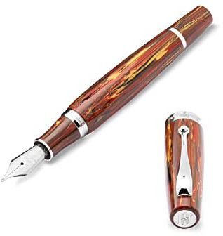 Montegrappa Mia,The modern classic' Füllfederhalter in der Farbe Flaming Heart, aus Edelharz hergestellt, Federstärke: M, Länge: 14 cm, Durchmesser: 1.57 cm, Gewicht: 34g, ISMIA3I6
