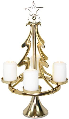 Riffelmacher Kerzenständer Weihnachtsbaum - Gold 32 x 56 cm | 24169 - Adventsdekoration