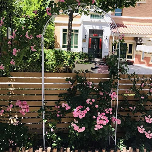 WJ Pergola-Pavillon Aus Metall, Robuster Metallpavillon, Gartenpavillon Für Alle Arten Von Kletterpflanzen, 7,9 Fuß Hoch X 4 Fuß Breit (Color : White)