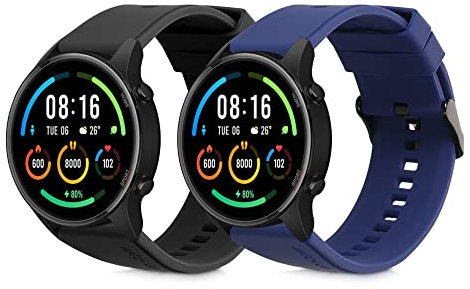 kwmobile 2X Sportarmband kompatibel mit Xiaomi Mi Watch Color Sport / S1 Active Armband - Fitnesstracker Band Set aus TPU Silikon