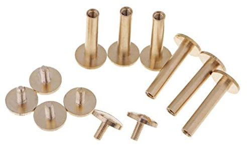 zalati Brass Rivets Solid Double Cap Tubular Screws Studs Nail for DIY Leather Craft/Clothes/Shoes/Bags/Belts Repair Decoration