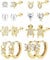 LOLIAS 8 Paare Screwback Ohrstecker für Damen Mädchen - Hypoallergene Hoop Ohrringe - Blume, Ball, Herz, CZ, Schmetterling Stud - Edelstahl Tragus Knorpel Piercing