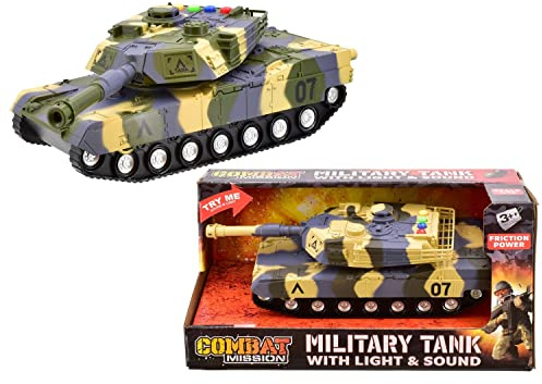 Combat Mission 1:16 Friction Military Tank Light & Sound (Styles Vary)