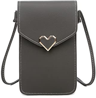 Narunii kleine Handy Umhängetasche Damen,Handy Umhängetasche Damen,Crossbody Handytasche Transparent für Touchscreen (Dunkelgrau)