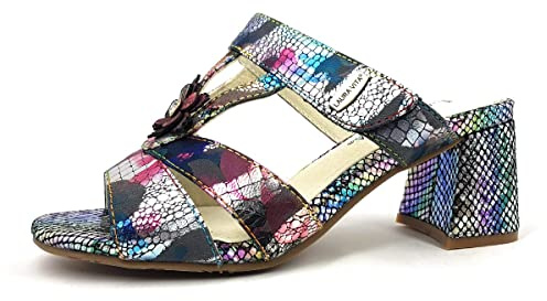 Laura Vita Jachino 02 Mules pour femme, Noir et multicolore., 39 EU