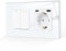 CNBINGO Interruttore della luce con presa USB, presa Schuko in vetro da incasso con connettore USB e porta di tipo C (3,1 Amp totale), interruttore luce a levetta, interruttore bianco a 2 scomparti,