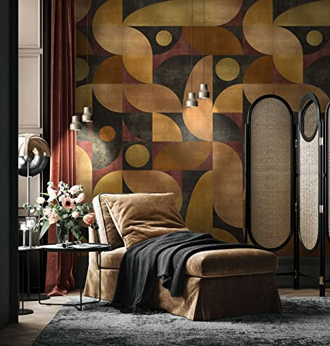 New Walls Tapete abstrakte Motive gold braun Wohnzimmer, Küche, Schlafzimmer Vliestapete | 1,59 x 2,80 m