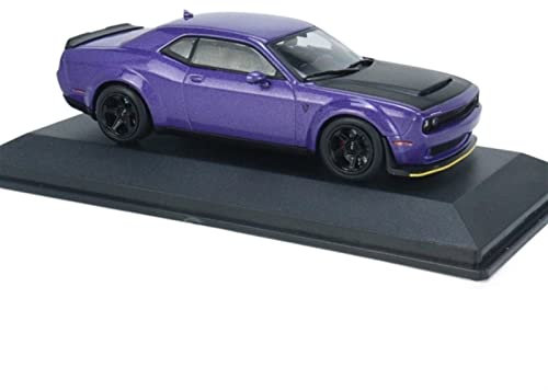 HOPEYS Modellauto 1:43 for Dodge Challenger STR Dämon Muscle Car Legierung Druckguss Modell Auto Fertig Auto Spielzeug Miniatur Auto (Color : Purple)