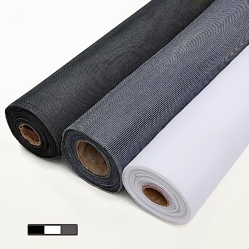 Timizi Moustiquaire Fibre de Verre 1.5x25m, Garde Manger Grillagé Fixation Rideau Rouleau de Grillage, pour Porte Rideaux Fenetres - Gris
