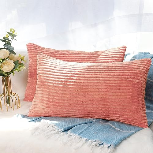 CALIYO Kissenhülle Kord Uni 2er Set, Kissenbezug 40 x 80 Kissenbezüge für Zierkissen Dekokissen Sofakissen Couchkissen in vielen Farben.