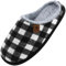 ONCAI Pantofole da Uomo Invernali strisce, Comoda Memory Foam Calde Scarpe da Casa in Lana Con Suola Antiscivolo Nero/Bianco Dimensione 46EU