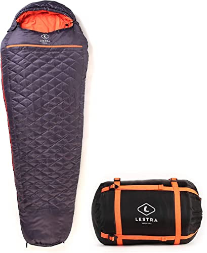 Lestra Outdoor Mount Everest – Schlafsack für alle Jahreszeiten – T° Limit Komfort -05 °C – bequem & leistungsstark – Erwachsene – Dunkelgrau