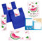 Minkocards 12 Einladungskarten zum Kindergeburtstag Wassermelone Mädchen Mädchengeburtstag incl. 12 Umschläge, 12 Partytüten/blau, 12 Aufkleber, 12 Lesezeichen, 12 Schiffe versenken