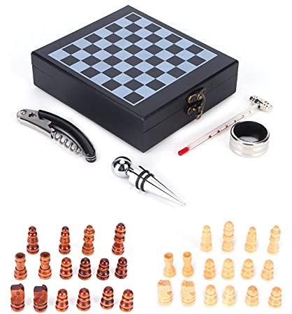 AONYAYBM Ensemble Ouvre-vin en Acier Inoxydable, Ensemble à Vin D'apparence D'échecs, Kit D'ouvre-vin Robuste et Durable, Ouvre-vin Facile à Utiliser, Tire-bouchon pour Bar, Maison, Cuisine