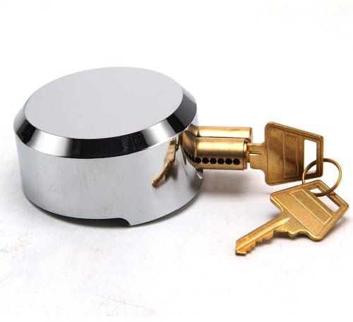 Candado sin grilletes pesado para furgoneta de 73 mm, redondo, con 2 llaves, candado de acero endurecido, cerradura de seguridad cromada resistente para reemplazar una variedad de cerraduras de