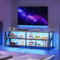 Lvifur TV Schrank mit USB Ladeanschluss und kabellose Ladestation,TV Board mit LED Leuchten,Lowboard für 65 Zoll & kleinere TVs,180 x 40 x 60cm