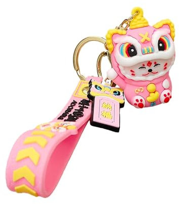 LOVIVER Porte-clés Dragon chinois nouvel an 2024, décorations du nouvel an Dragon 2024, porte-clés pendentif pour sac à dos, accessoires, Rose