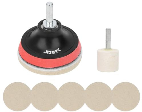 WPKD BLUEIY Auto Glas Polierset,Glaspolier Sets,Auto Windschutzscheiben Glas Kratzer Entferner,Ceroxid Pulver Wolle Polierpad Räder Polierset Polierpads für die Reinigung von Autoglas