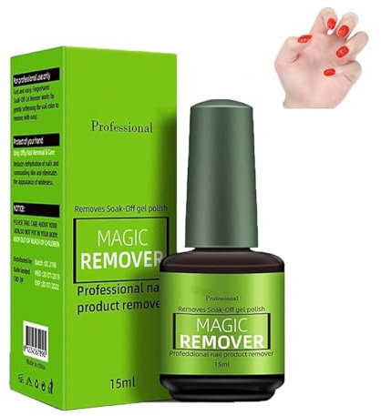 Anchovy Magic Remover Gel Polish, 2024 Upgraded Magic Nail Polish Remover, Gel Polish Remover for Nails, Soak-Off Quick,Professional Nail Polish Remover for Natural, Gel Nails (1PC)