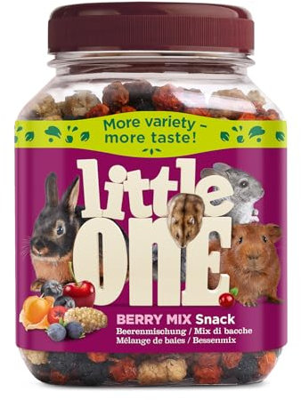 Little One Berry Mix | 180 g | Alimento complementario para roedores y Conejos Enanos | Bayas secas de serbal, arándano Rojo, pasas, Cerezas, enebro y más
