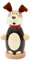 Dekohelden24 Holz Räuchermann, Räucherfigur, Räuchermännchen als Hund mit Knochen und Schlappohren in braun, Größe: L/B/H 8 x 8 x 12 cm.