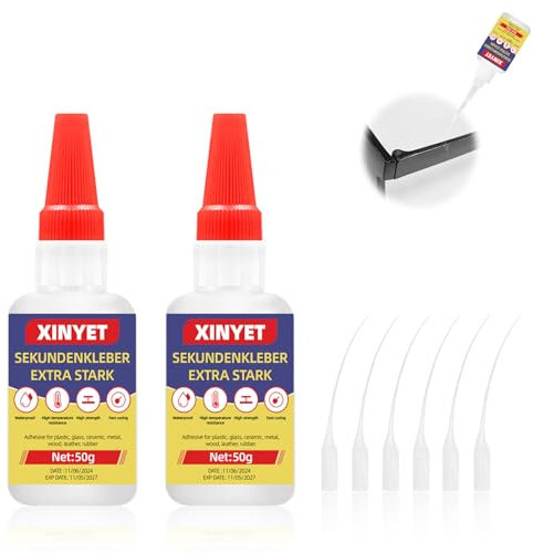 Xinyet 100g Colla istantanea in plastica extra forte, Colla per plastica,colla in plastica per plastica, acrilico Riparazione e incollaggio di plastica e altri materiali