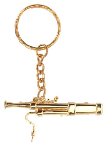 Porte-clés adorable en laiton en forme de basson, instrument de musique doré