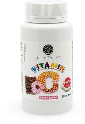 Herbal Therapy Vitamin C Kautabletten mit Propolis und Echinacea, 60 Stück – Immunstärkung & Zellschutz – Mit 100 mg Vitamin C, Propolis & Echinacea-Extrakt – Für Kinder & Erwachsene – Made in Germany