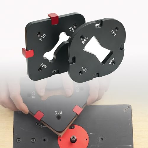2 Stück Radius-Schablonen für Holzbearbeitung R15–R50, Aluminiumlegierung, Schnellwechsel-Kantenradius Werkzeug für Möbelbau und DIY-Tischler