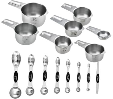 KICHOUSE 1 Juego juego de cuchara medidora taza medidora gramo Cucharilla horneado café frasco acero inoxidable cozinha vaso medidor Utensilios medir tazas cucharas medidoras para hornear