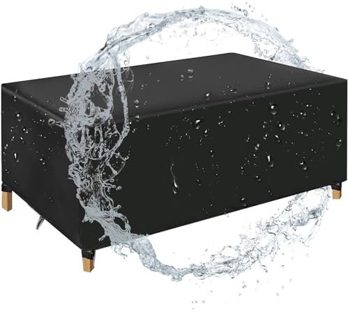 OUZUIU Abdeckung Für Gartenmöbel Outdoor, 80x80x30cm/LxWxH 420d Oxford-Stoff Schutzhülle Wasserdicht Regenfest, Winddicht, UV-Schutz Und Sonnenschutz Rechteckige Abdeckung, Schwarz