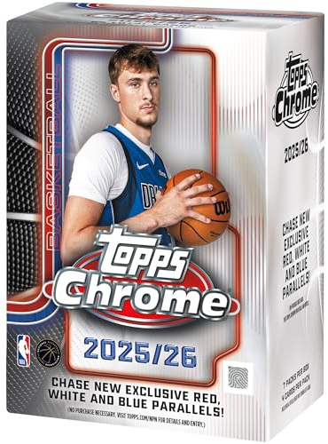 Topps 2025-26 Chrom-Basketball, werksseitig versiegelt, Vorteilsbox
