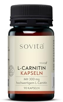 sovita L-Carnitin Kapseln hochdosiert 300 mg | Für Energie, Fettstoffwechsel & körperliche Leistungsfähigkeit | L-Carnitin-L-Tartrat vegan | Ideal bei Sport & Ausdauertraining | 90 Kapseln