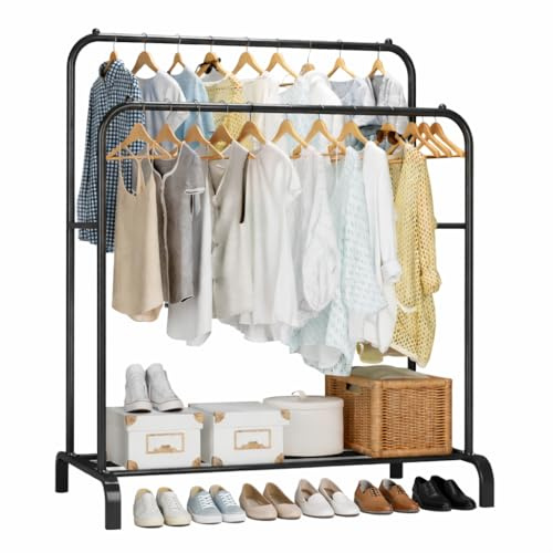 LPVS Portant à Vêtement Solide sur Pied - Supporte 35kg - 110x150x54 cm | Porte Manteau Solide en Acier - Penderie sur Pied Stable - Porte Cintre Chambre, ou Dressing - Entreprise Française