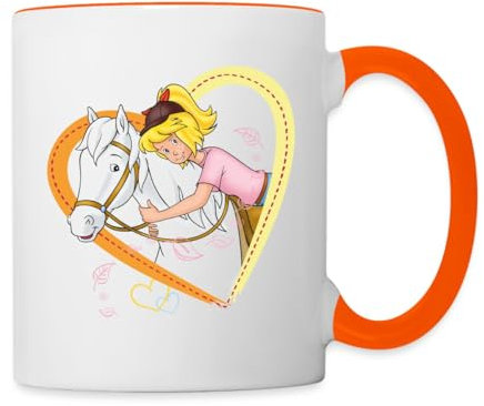 Spreadshirt Bibi Und Tina Sabrina Herz Tasse Zweifarbig, One size, Weiß/Orange