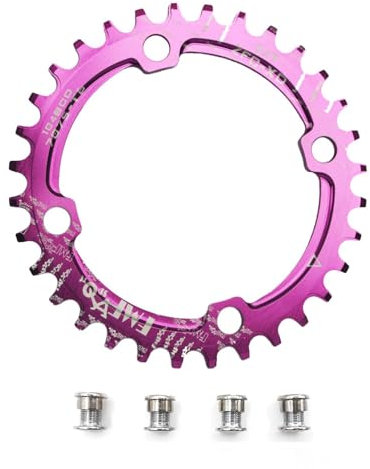 UPANBIKE Bike Schmal Breit Kettenblatt 104 BCD Runde Form Single Kettenblätter 38T(Violett)