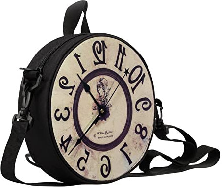 Sannovo Damen-Handtasche aus PU, rund, Uhren-Form, mit Reißverschluss