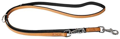 Karlie Führleine Elegance Kalbsleder, 18mm x 200cm, Cognac-Schwarz