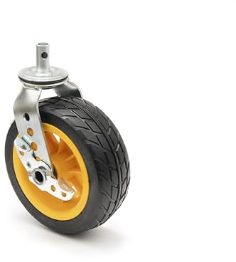 Rock N Roller 8X3 r-Trac Caster mit Bremse für R12 und R18 (Robuste Rollen für Werkstattwagen, unplattbare Reifen, breitere Lastverteilung), Schwarz