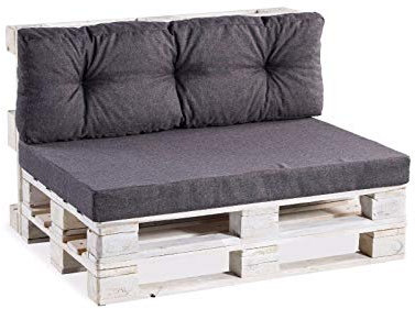 Gutekissen® Palettenkissen Palettenauflagen PPF (Sitzkissen 120x60 glatt, Anthrazit)