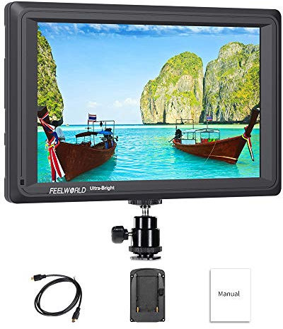 Feelworld FW279 7 Pollici Ultra Luminoso On Camera DSLR Field Monitor Full HD Focus Video Assist 1920x1200 IPS con 4K HDMI Input Output 2200nit Alta Luminosità