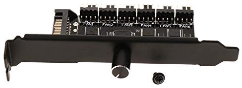 P Prettyia SATA Power Supply 6 Channel 3-pin/4-pin PC Cooler Cooling Fan Speed Controller PCI Bracket 12V