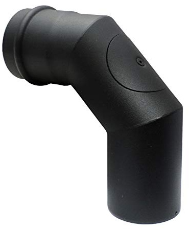 Kolor-Knajp Pelletrohr DN 80 mm Rauchrohr Pellet Ofenrohr T-Stück Bogen Rosette Wandfutter Kamine Zubehör Rohr Bogen T-Stück Kaminhaube Rosette (Bogen 90° Reinigungsöffnung)