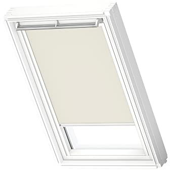 VELUX Original Dachfenster Verdunkelungsrollo, mit weißer Führungsschiene, Hellbeige, für UK08