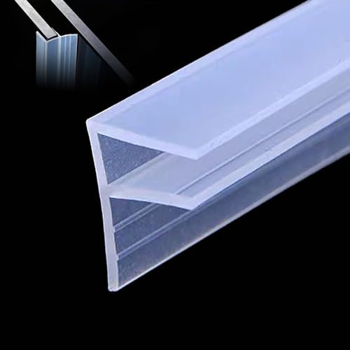 Soezy Guarnizione per porta della doccia in vetro, 3 metri, senza cornice, in gomma siliconica, per bloccare le perdite della doccia, flessibile, resistente alle intemperie, per bagno (tipo F, 6 mm