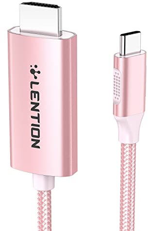 LENTION Adattatore con Cavo 3 Metri USB C a HDMI 2.0 (4K@60Hz) per 2016-2024 MacBook Pro 13/14/15/16, Nuovo Mac Air/iPad Pro//Surface, Stable Driver Adattatore (CB-CU707-3M, Oro Rosa)